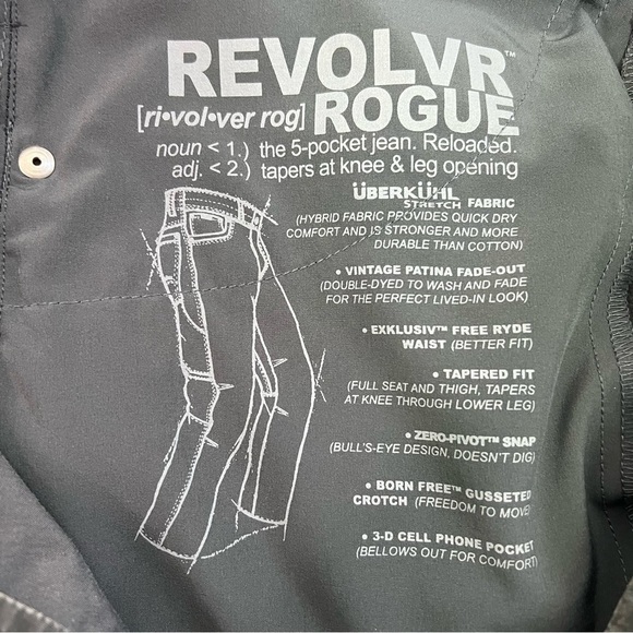 KUHL Revolve Rogue Men’s 5-Pocket Pants/Jeans W35/L34 Dark Gray Hiking/Outdoor - Picture 10 of 15